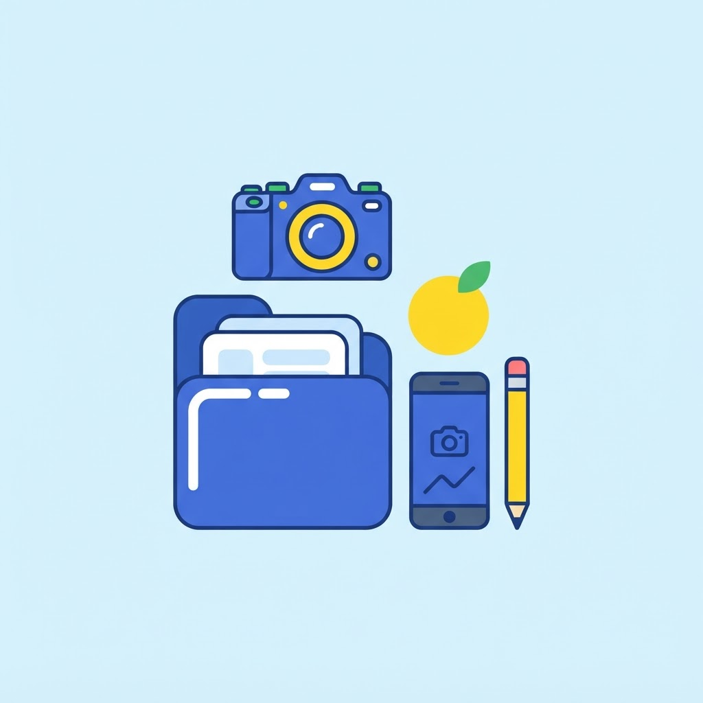 Ilustración de un portafolio de trabajo y un teléfono